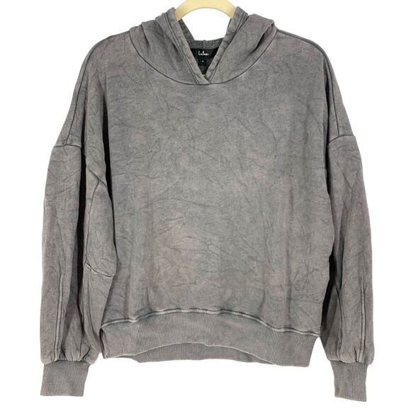 Lulu's Charcoal Hooded Sweatshirt Women's Size Small NEW - Picture 1 of 8